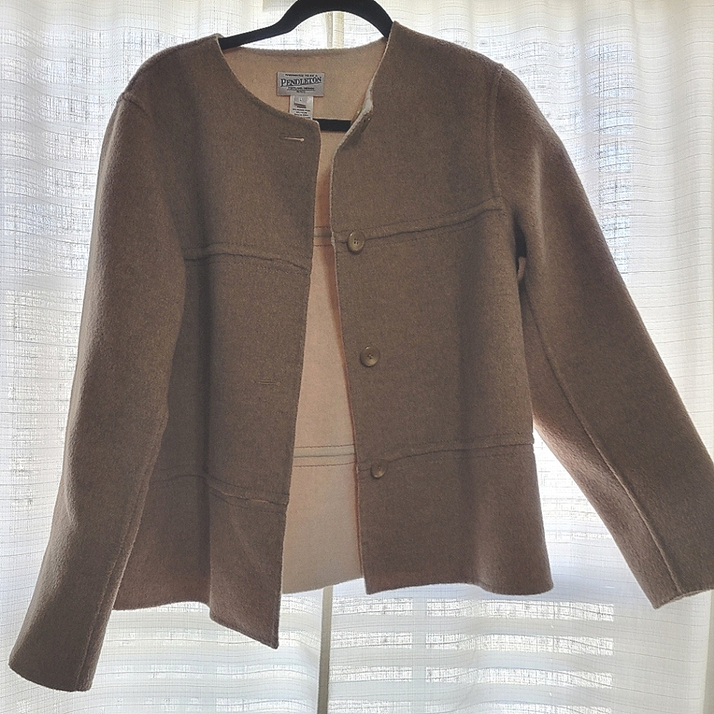 Pendleton Wool Blazer/Coat, Petite Large - image 1